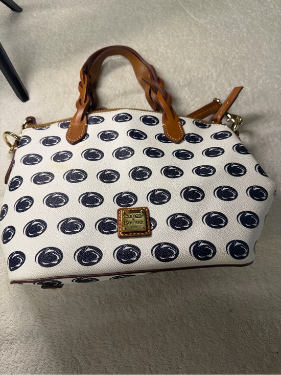 Dooney & Bourke Handbags - Dooney & Bourke Navy & White Signature Celeste Satchel w/ Penn State Nitany logo